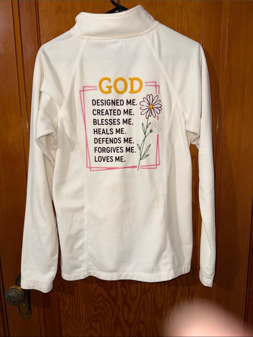 Maurices White Pullover Fleece with Inspirational Back Graphic